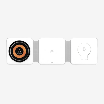 TravelMaster - Faltbare 3 in 1 Kabellose Ladestation
