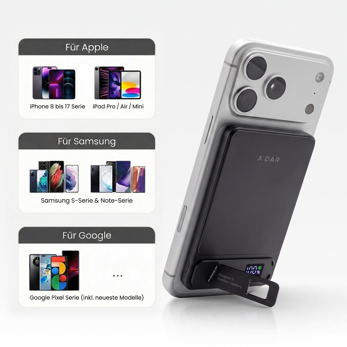 Magnetische PowerBank mit Überhitzungsschutz